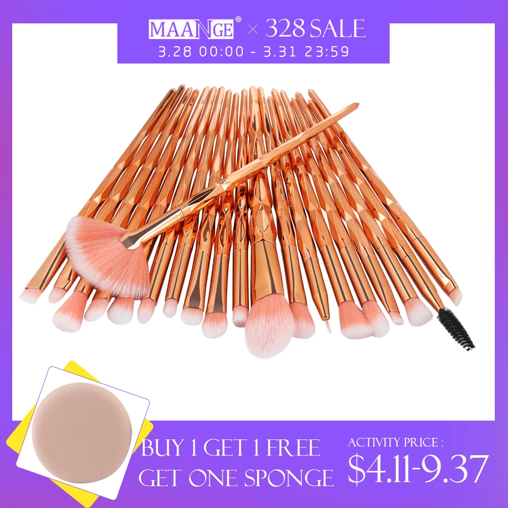 Pro 5-20Pcs Diamond Makeup Brushes Set Fan Powder Foundation Blush Eye shadow Lip Cosmetic Beautiful Make Up Brush Tools