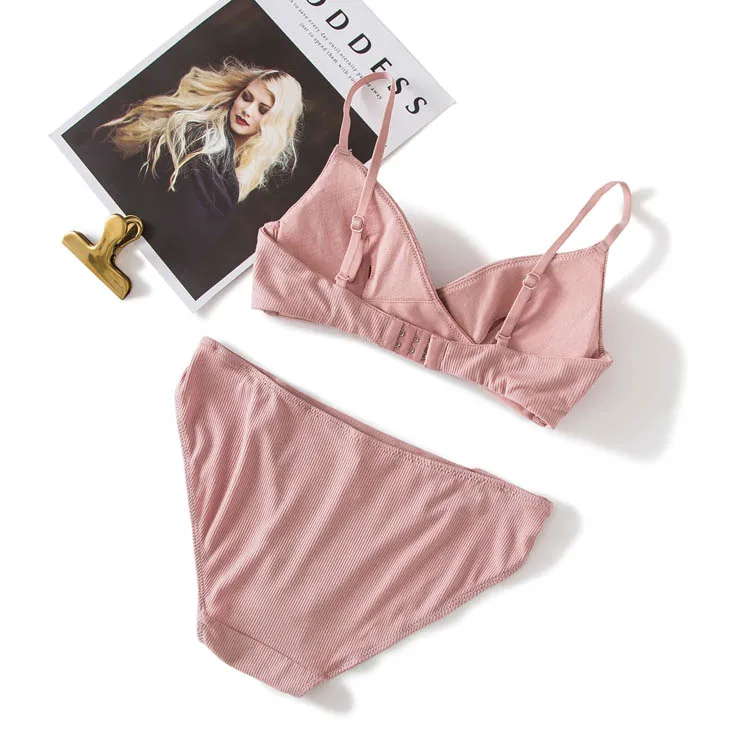 CINOON High Quality Cotton Underwear Set Fashion Striped Bra Set Women Fashion Lingerie Set Push Up Bra Sexy Bra And Panty Sets (20)