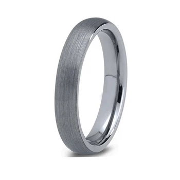 

4MM Tungsten Ring Women Wedding Band Engagement Ring With Dome band Brushed Comfort Fit