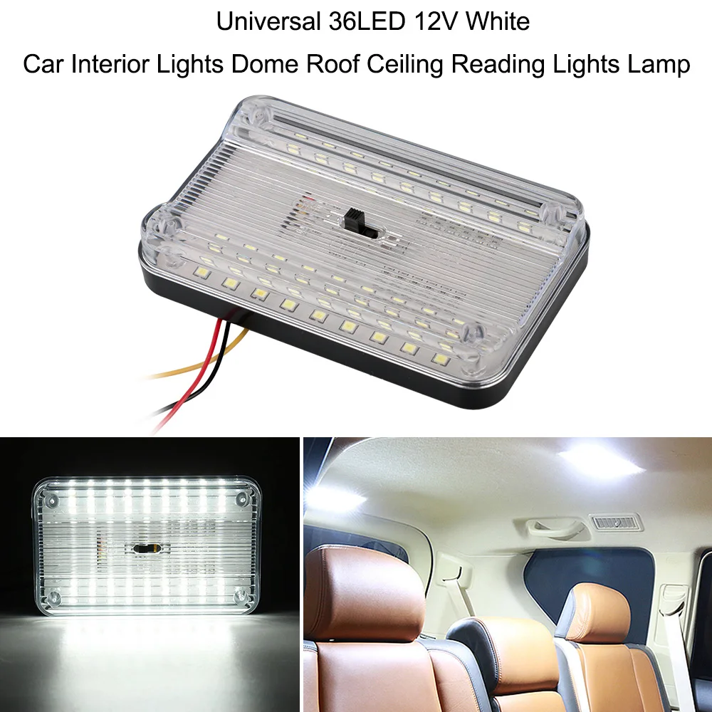 Универсальный 36LED автомобиля 12V Белый Подсветка салона укрыты внутренной сводной крыше Потолочный Лампы для чтения лампы автомобильные аксессуары