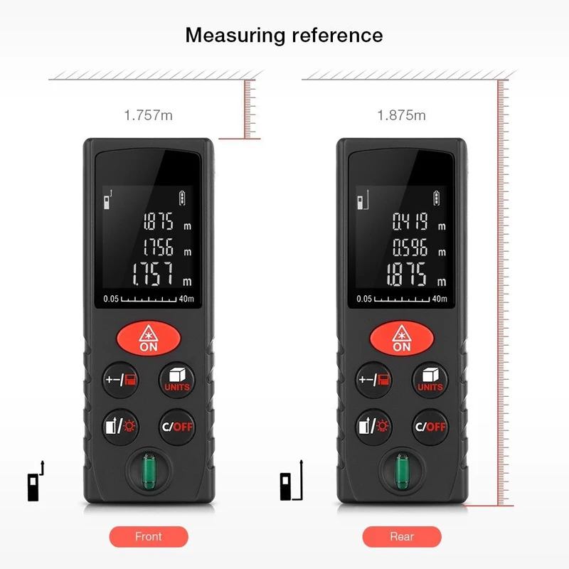 40 м цифровой лазерный дальномер портативный диастиметр дальномер лазерный дальномер для строительства измерительный инструмент