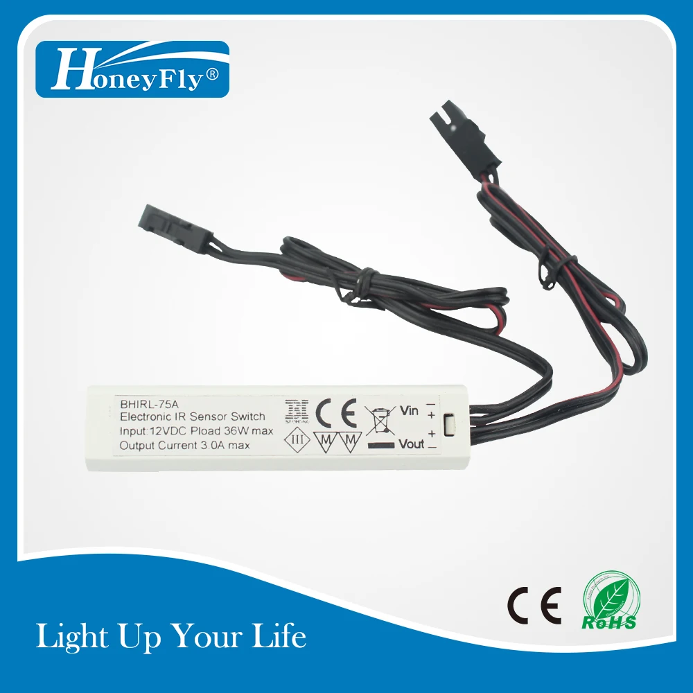 Запатентованный ИК-датчик HoneyFly, переключатель 8-30 В постоянного тока до 12 В/24 В 3 А, инфракрасный датчик, переключатель, датчик движения, Светодиодная лента/шкаф, автоматическое включение-выключение CE