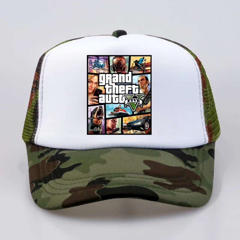 Мода Grand Theft Auto V 5 GTA 5 бейсбольные кепки Горячие игры GTA 5 фанатов кепки крутые летние сетчатые кепки для водителя грузовика
