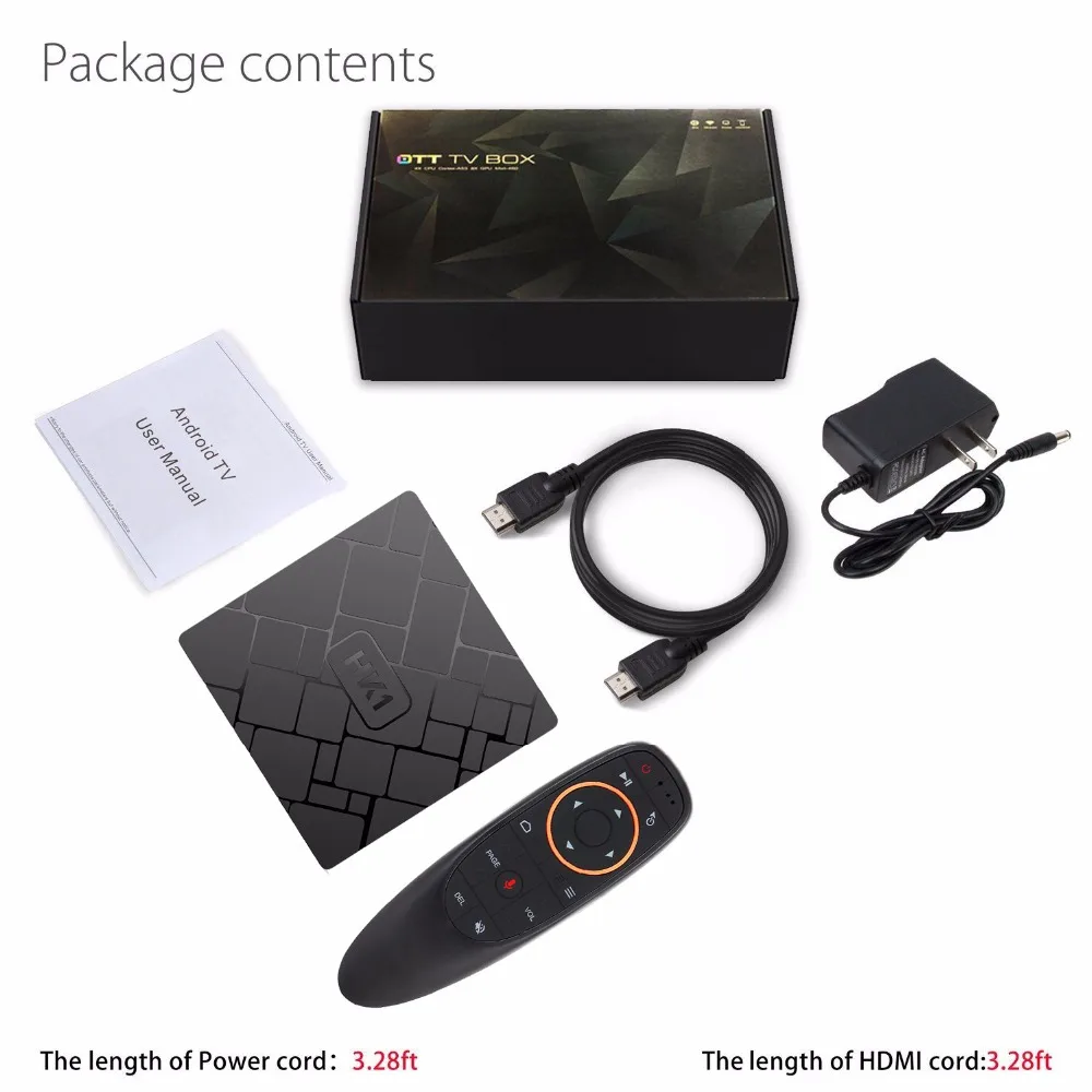 Transpeed Android Smart tv BOX Google Голосовое управление 4 K Amlogic S905W 2G 16G телеприставка Wifi