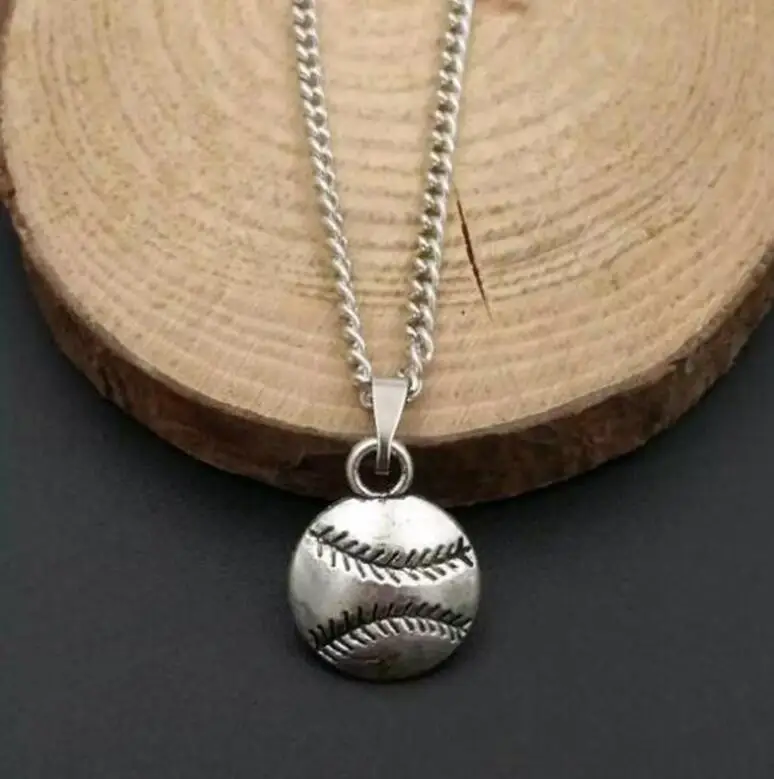 Baseball Softball Chain Vintage Necklaces Pendant Woman Charms Choker