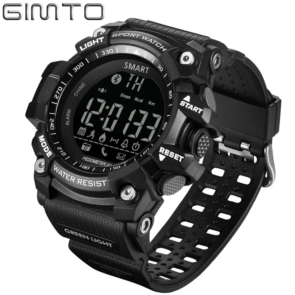 Мужские часы на открытом воздухе LED GIMTO фото умные Цифровые Bluetooth relogio masculino