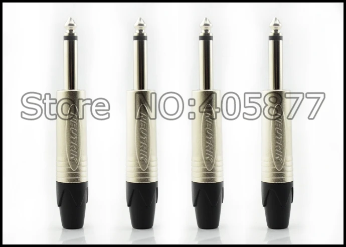 

4pcs Audiocrast Neutrik 6.3mm Jack Mono Plug Neutrik Mono 6.3mm Male Plug Solder Connector