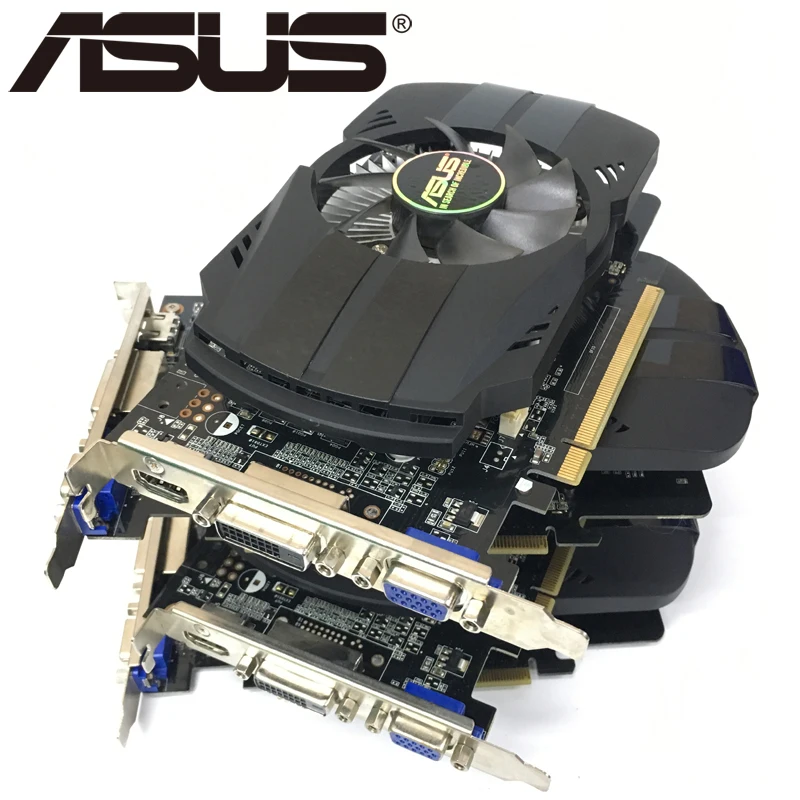 Оригинальная Видеокарта ASUS, 4 штуки, Видеокарта GTX 750 Ti, видеокарты для nVIDIA Geforce GTX 750Ti, 2 Гб, 128 бит, GDDR5, используются карты VGA, Hdmi, Dvi