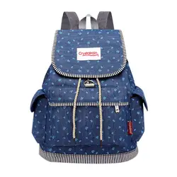 Женские рюкзаки Мода рисовать пряжки джинсовые студент мешок большой Ёмкость Повседневное рюкзак путешествия шнурок сумку диагональ