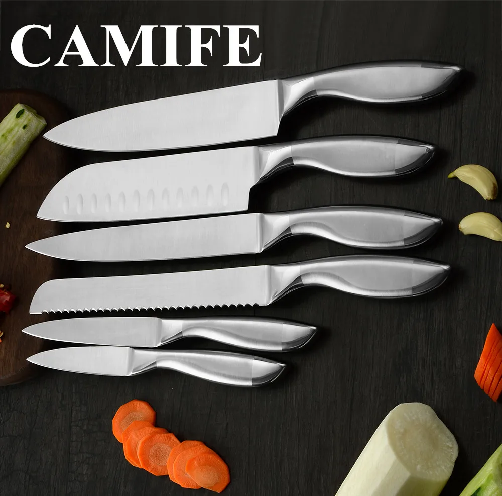 Stainless Steel Knives Kitchen Knives Holder Sharpener Rod Light Paring