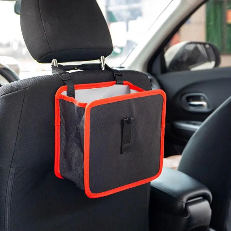 Car Trash Can Seat Back Hanging Storage Bag Multifunction Organizer Rubbish Bin Easy to Accept Convenient and Fast Installation