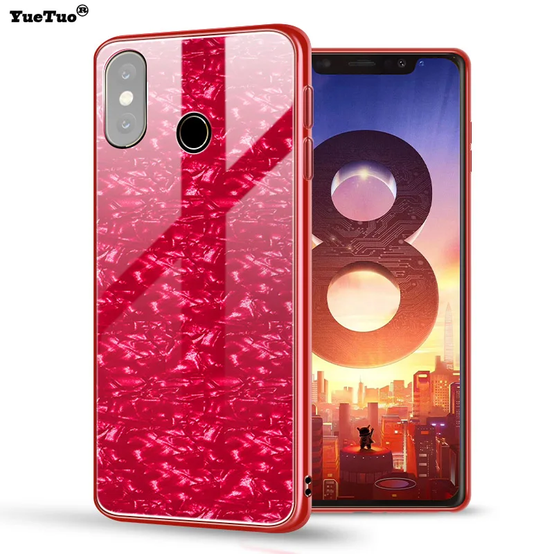 

YueTuo Bling glass marble case for xiaomi mi 8 9 se 9t pro mi9 8se mi8 mi8se luxury original shell phone hard back cover coque