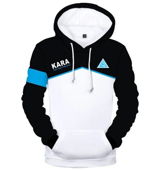 White DBH Толстовка для косплея Aikooki Толстовка Connor RK800 пуловер с капюшоном с принтом для мужчин и женщин Повседневная Толстовка - Цвет: White