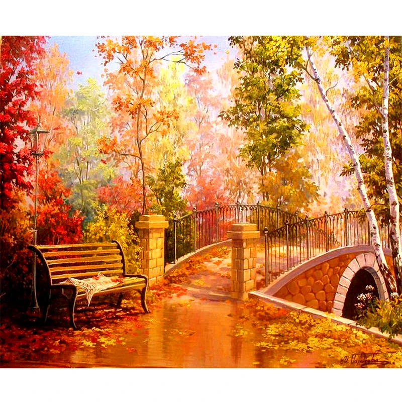 Full/Round Drill 5D DIY Diamond Painting &quotAutumn forest scenery&quot 3D Embroidery Cross Stitch Mosaic Rhinestone Decor Gift | Дом и сад