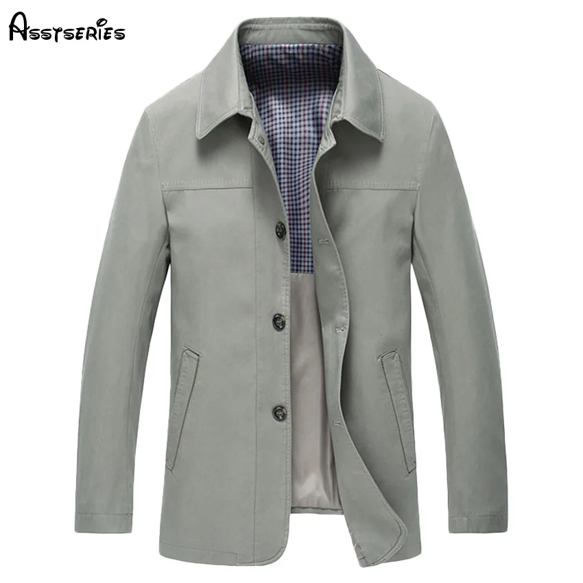 

2018 New Men Jackets Spring And Autumn Mid Aged Men's Lapel Jacket Fashion Cotton Jacket Single Breasted Jacket D120