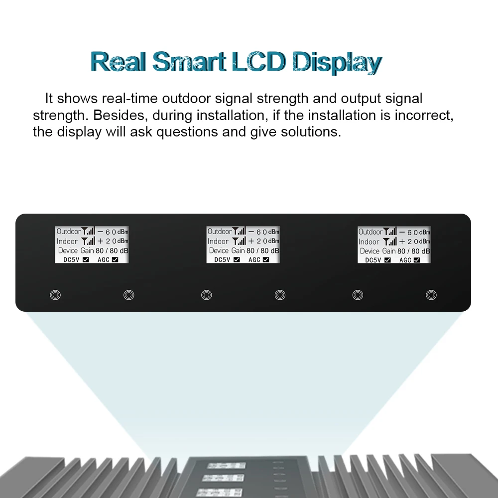 New Smart Amplifier UMTS B1 B3 B5 Cellphone Cellular Repeater 82dB Gain 850 1800 2100 CDMA DCS WCDMA 2G 3G 4G LTE Signal Booster