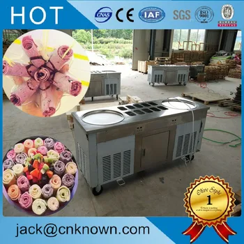 

R410A Refrigerant 450 mm pot thailand style roll fry ice cream machine with good service