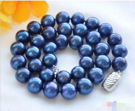

A P4177 AA++ 17" 12mm ROUND BLUE FRESHWATER PEARL NECKLACE