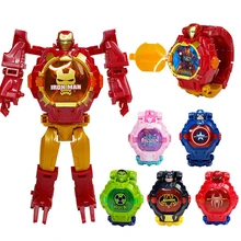 Marvel Мстители супер игрушки герои часы летучая мышь Железный человек Капитан Ультрамен Халк SpidermanToys для детей электронные гаджеты принцессы