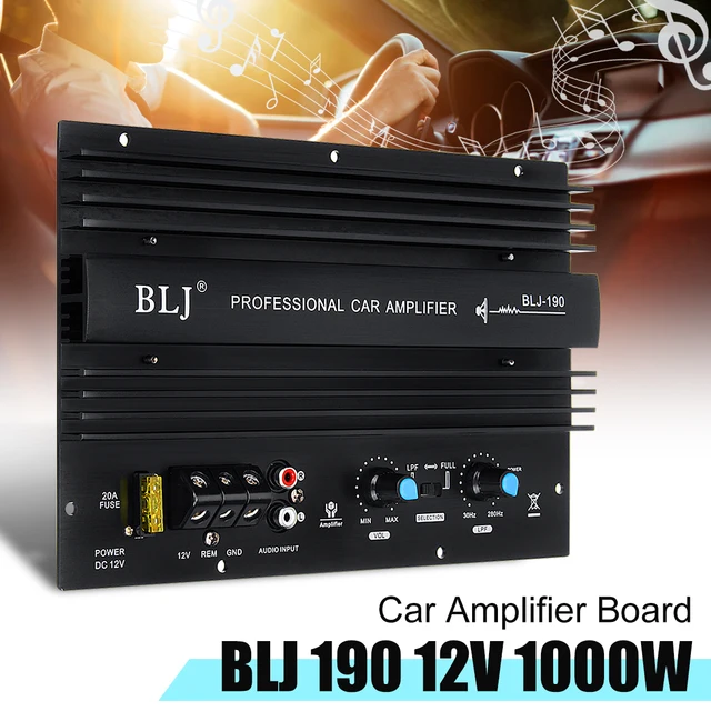 Cheap 12V 1000W 105dBA Mono Car Audio High Power Amplifier Amp Board Powerful Bass Subwoofer Power Connection Electric Components