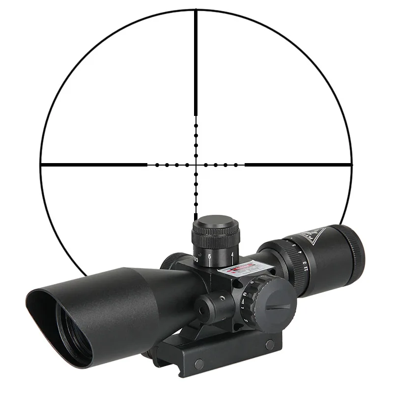 

Tactical 2.5-10X40E Rifle Scope With Red Laser With Scope Mount CL1-0067A