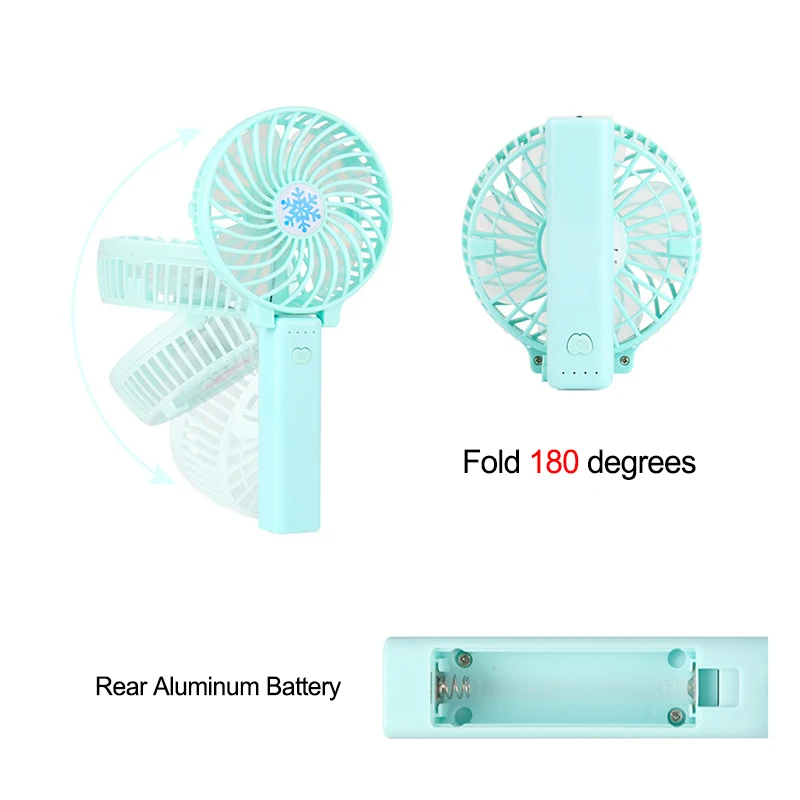 Портативный Ручной USB вентилятор перезаряжаемый складной портативный мини-вентилятор кулер 3 скорости регулируемый охлаждающий вентилятор для путешествий на открытом воздухе