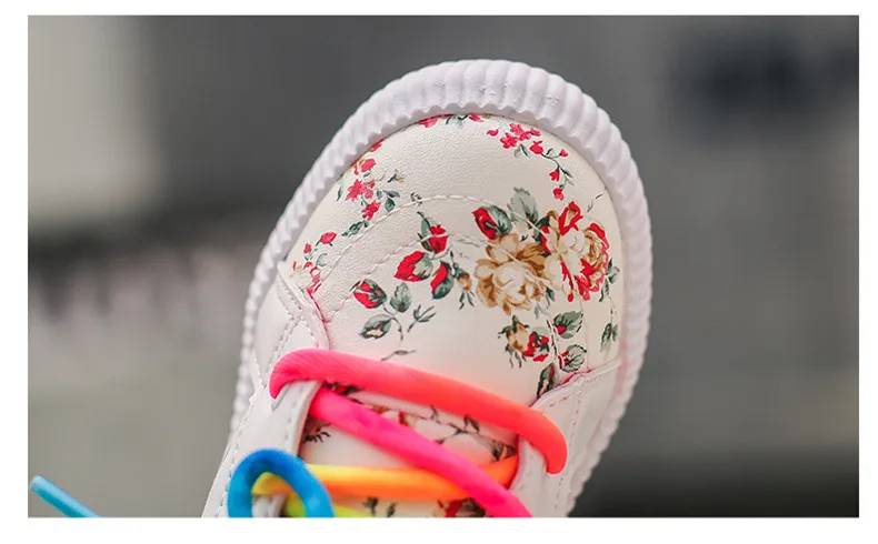 Jgshoukito/2019 г. весенне-осенняя модная детская обувь для мальчиков и девочек, высокие топы с цветочным принтом, повседневные кроссовки, яркие