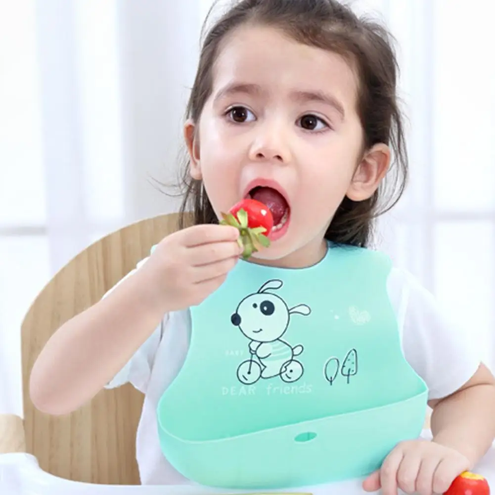 Buy Waterproof Silicone Baby Bibs Having Dinner