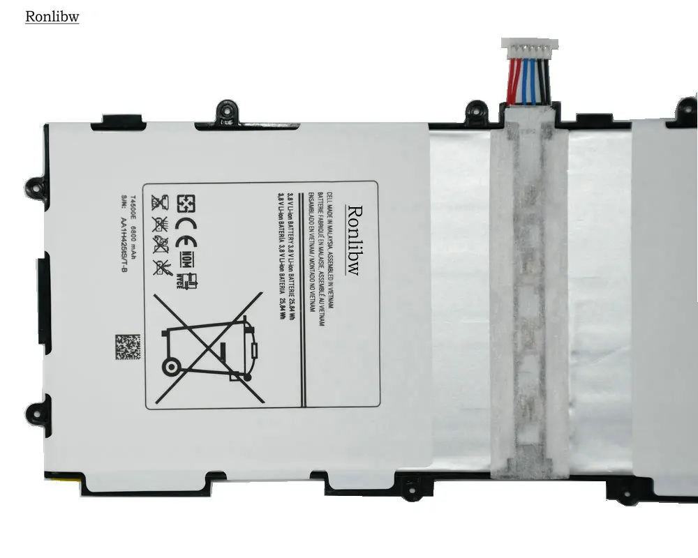 Сменный аккумулятор Ronlibw 5 шт. 6800 мА/ч T4500E/T4500C для Samsung Galaxy Tab 3 10 1 P5200 P5210 GT-P5200 |