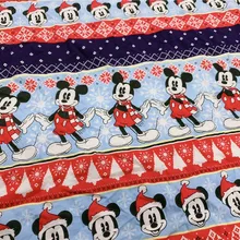 50*175 см Рождество Микки лайкра трикотажная хлопчатобумажная ткань для шитья «сделай сам» Лоскутная работа рубашка для маленьких мальчиков одежда куртка постельные принадлежности
