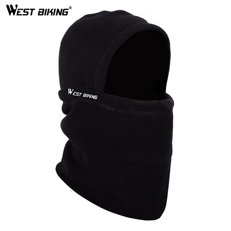 

WEST BIKING Thicken Cycling Cap Warmer Windproof Face Mask Winter Thermal Fleece Hat Bandana Skiing Riding Bicycle Scarf Caps