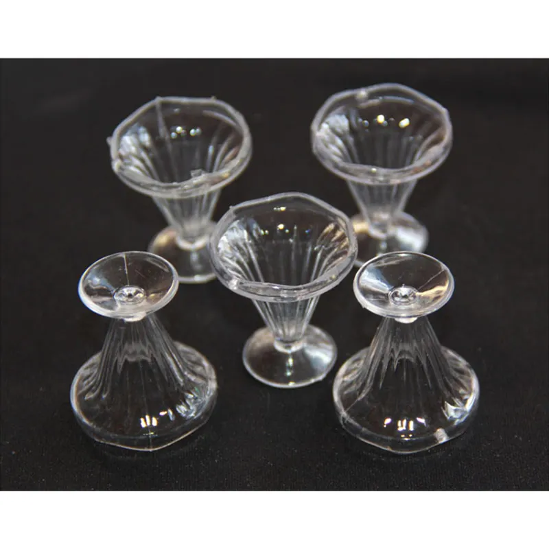 

20PCS/LOT Sweet mini Transparent ice glass For DIY home decoration PVC Plastic Craft Japan Style fake clear parfait cups #DIY059
