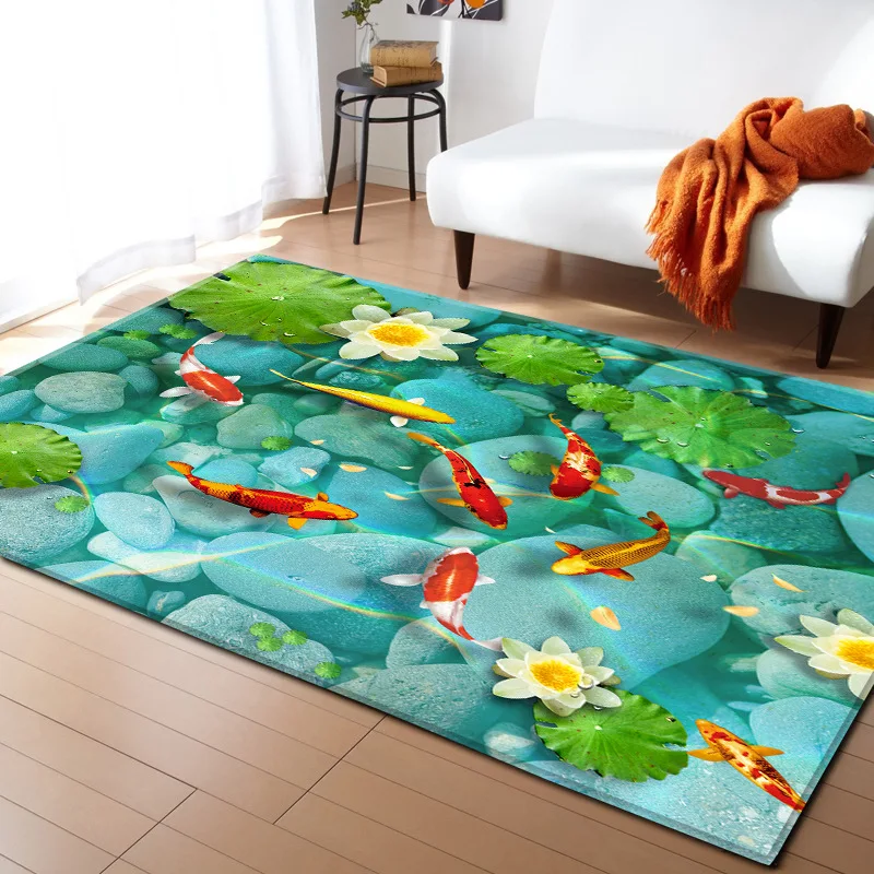 3D Blue Sea Beach Mediterranean Style Carpets for Living Room Bedroom Area Rugs Coffee Table Sofa Antiskid Floor Mat Home carpet