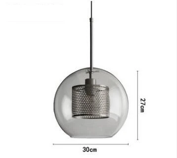 Современный минималистичный стеклянный шар с одной головкой E27 светодиодный подвесной светильник индивидуальный декоративный светильник ing для гостиной спальни кафе-бара - Цвет корпуса: A silver L