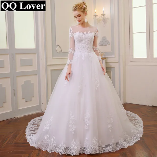 Wedding Dress Vintage Bohemian Lace Long Sleeve Ball Gown Wedding Dress Vintage Bohemian Lace Long Sleeve Ball Gown Dresses 2017 Luxury Pearls White Bridal