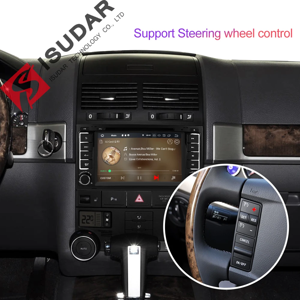  Isudar Car Multimedia player Android 9 GPS 7 Inch 2 Din Autoradio For VW/Volkswagen/Touareg Canbus 