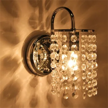 

Chrome Iron Crystal Droplets Wall Light Outdoor Decorative Light Modern Corridor Wall Sconce Durable Home Lamp