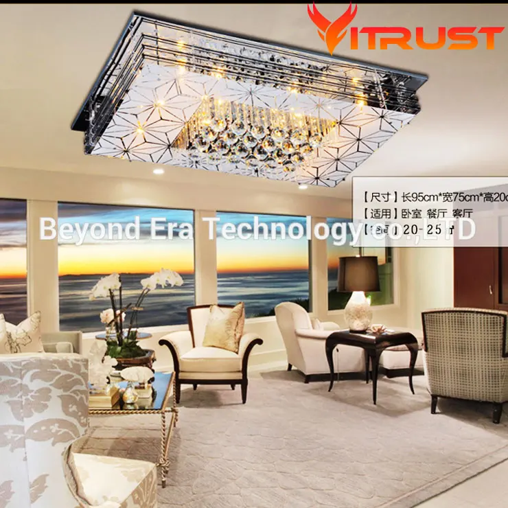 

Modern minimalist E14 Light source crystal LED ceiling light LED crystal abajur lamp for living room with remote control