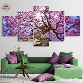 

modern 5 Panel Canvas Oil Painting Art Modular Picture HD Print Wall module Pictures on the For Living Room paintings no Frame