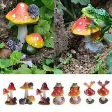 Миниатюрное ландшафтное украшение для сказочного сада с изображением грибов и животных