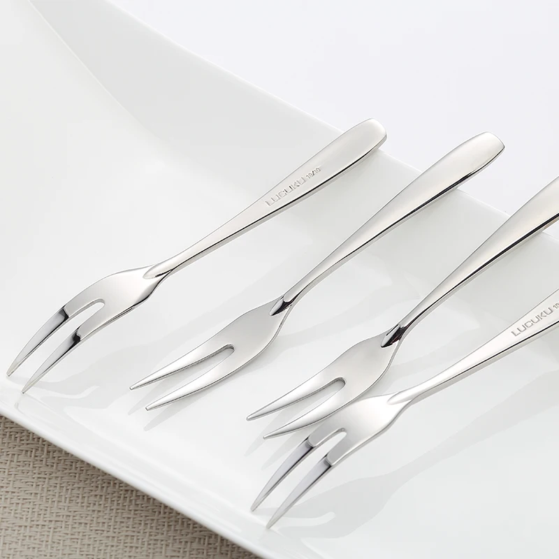 6 pcs of fashionable fruit fork Tea fork set stainless fork dessert creative Restaurant tableware