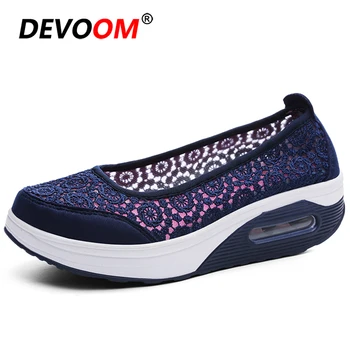 

Women Walking Shoes Mesh Air Cushion Sneakers Women Flat Mother's Work Female Shoes Slip-on Sport Shoes Woman zapatillas mujer