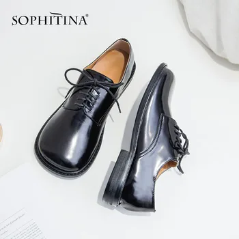 

SOPHITINA New Fashion Special Ladies Flats Spring Design Round Toe Lace-Up Shoes Casual Comfortable Outside Women's Flats MO217
