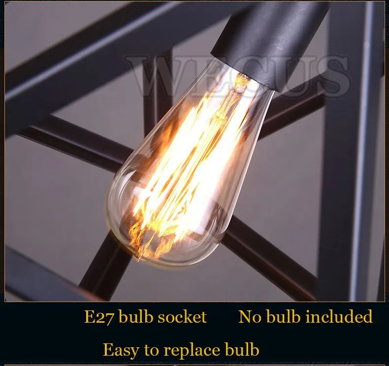 Американский Лофт промышленный ветер железный подвесной светильник креативный кафе столовая люстра Алмазная цепочка подвесной светильник
