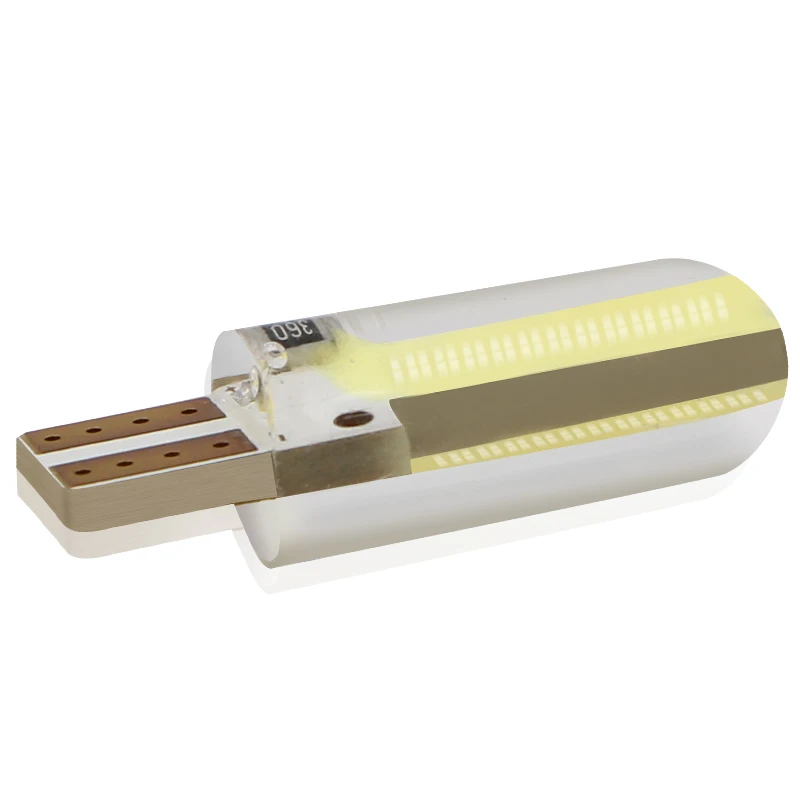 1 шт. T10 COB led Автомобильный W5W светильник лампа 12V интерьерный 6000k белый габаритный