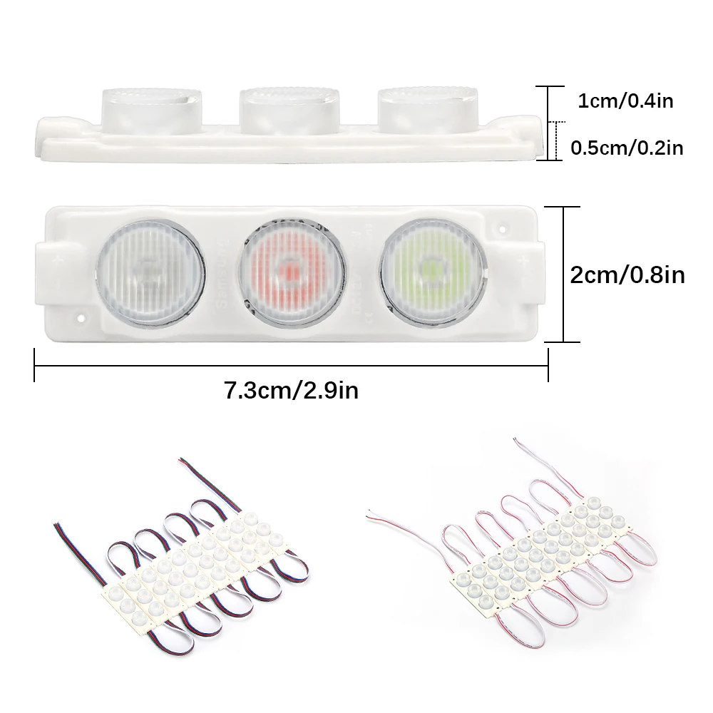 50 шт DC12V светодиодный модуль 3 светодиодный s/шт 3030 R/G/B инъекций объектив СВЕТОДИОДНЫЙ модуль IP65 Водонепроницаемый светодиодный знак