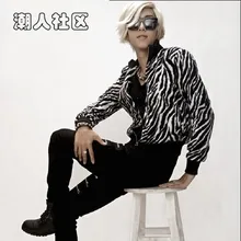 HOT 2016 Spring autumn new men zebra print short slim jacket male fashion tide coat outerwear nightclub singer costumes clothing