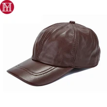 Новинка, Мужская бейсболка из натуральной кожи, брендовые шапки из натуральной овечьей кожи, лидер продаж, осенне-зимняя Натуральная овечья кожа, Кепка