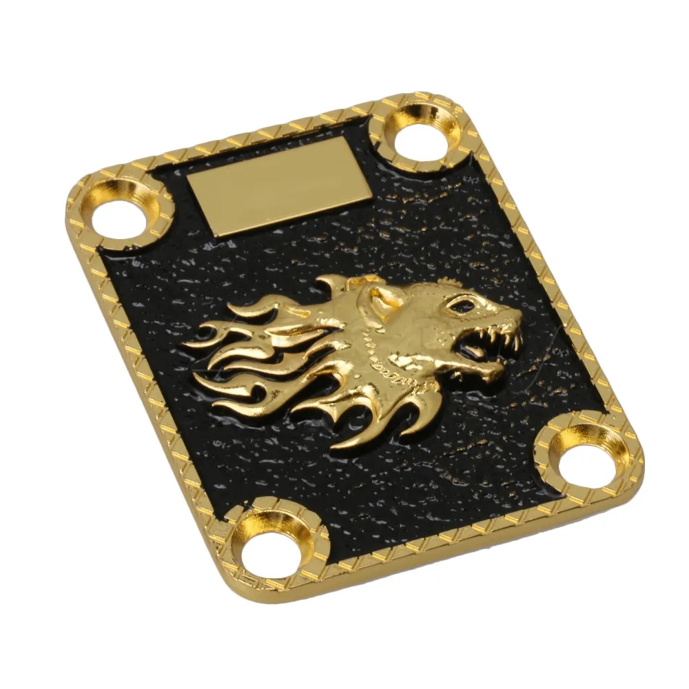 

Yibuy Zinc Alloy Dragon Pattern Guitar Neck Plate 64mm Length For Electric Guitar DIY Replacement Parts