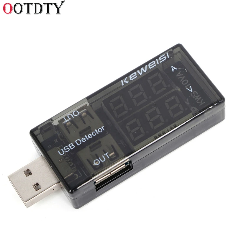 USB тестер напряжения тока USB Вольтметр Амперметр детектор двухрядный показывает
